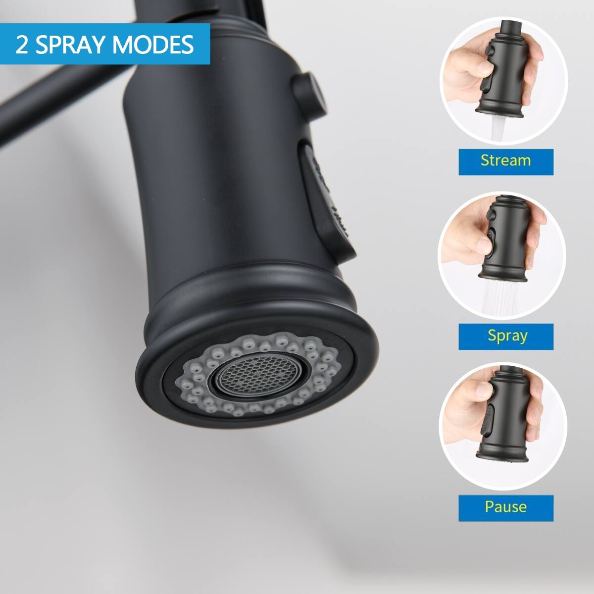 2 SPRAY MODES
- Stream
- Spray
- Pause