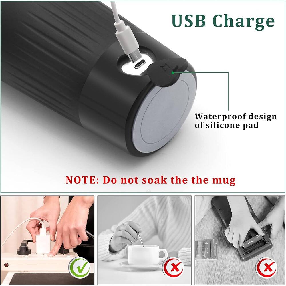 USB Charge  
Waterproof design of silicone pad  

NOTE: Do not soak the mug