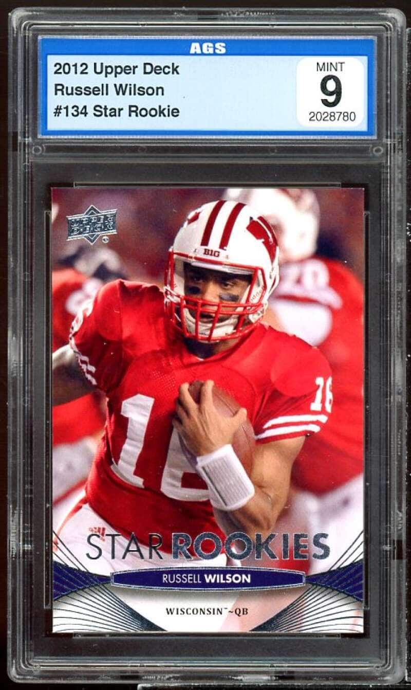 Russell Wilson Rookie Card 2012 Upper Deck #134 AGS 9 MINT