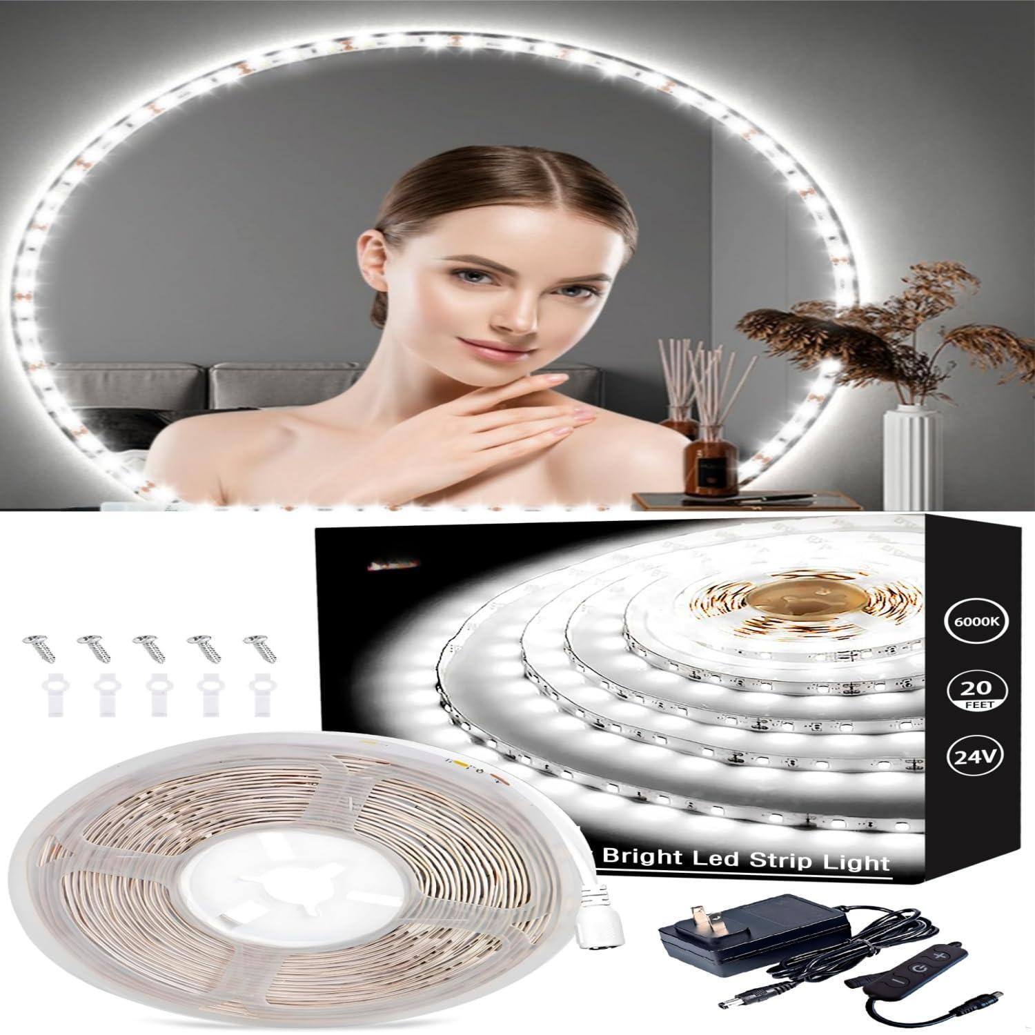 6000K Bright Led Strip Light  
20 Feet  
24V
