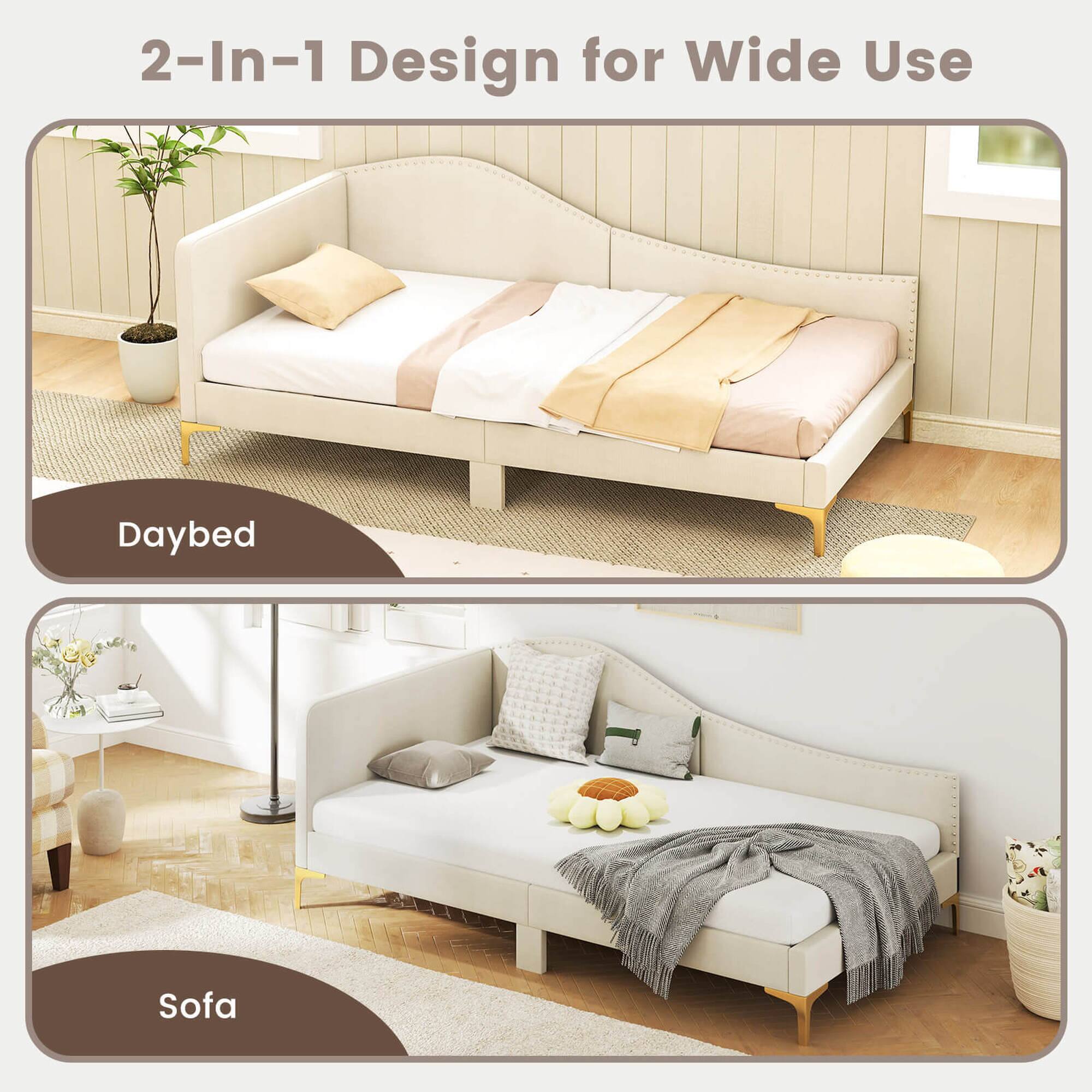 2-In-1 Design for Wide Use Daybed Sofa