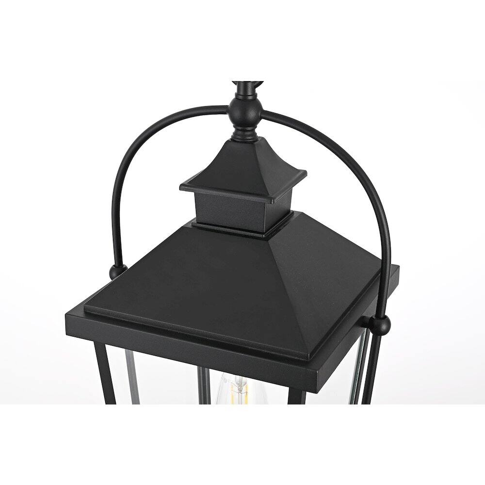 Alt View 4. Elegant Lighting - Luz 21 inch Outdoor Pendant in Black - Black And Clear.