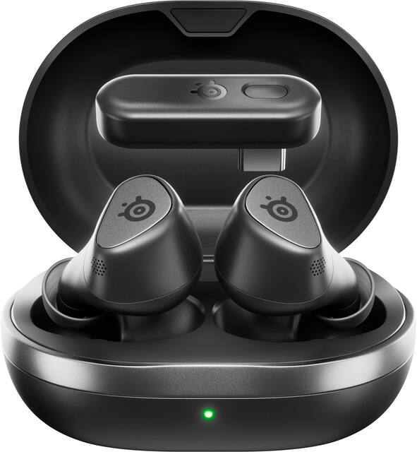 SteelSeries - Arctis GameBuds True Wireless In-Ear Gaming Earbuds with 2.4GHz/Bluetooth for PS5/PS4, PC, Switch and Switch 2 - Black