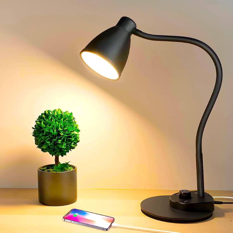 Front. Circuit Terra - Flexible Gooseneck Desk Lamp - Matte Black.