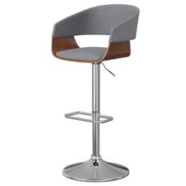 Simpli Home - Lowell Mid Century Modern 33 inch Adjustable Swivel Bar Stool in Light Grey Linen Look Fabric - Light Gray