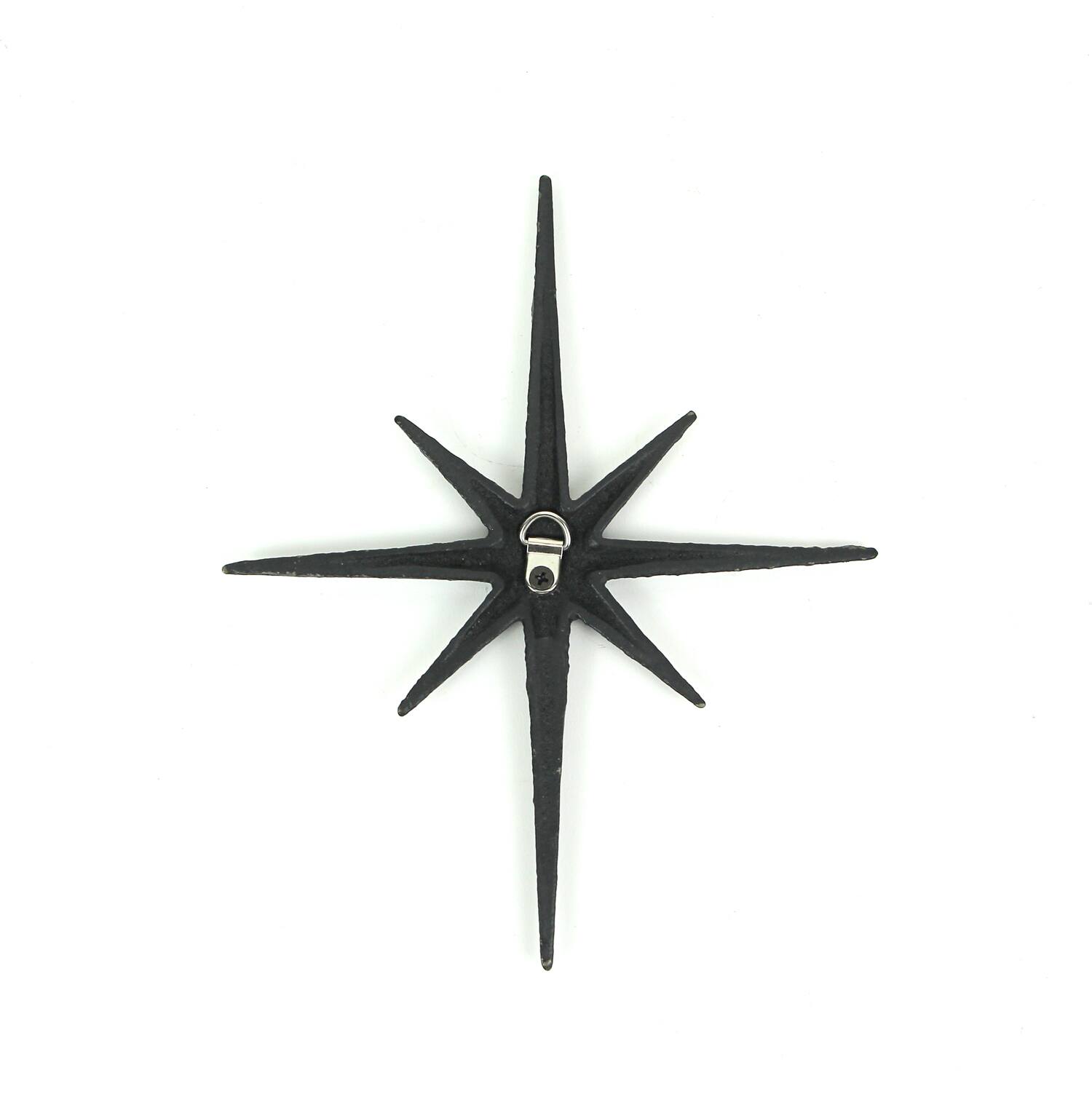 Alt View 3. Zeckos - Set of 6 Black Cast Iron Starburst Wall Hangings Mid Century 8 Pointed Stars - Black.