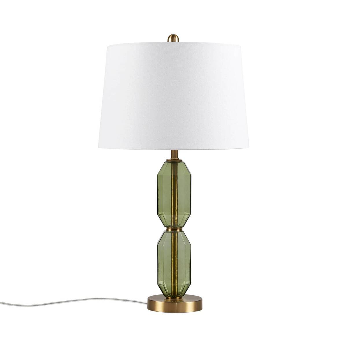 Luckbyte - Green Faceted Green Glass Table Lamp