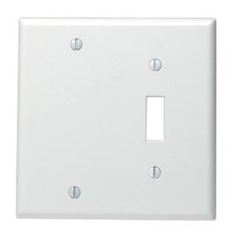 Leviton - 2-Gang 1-Toggle 1-Blank Combination Wallplate, Standard Size, Thermoset, Box Mount (88006) - White