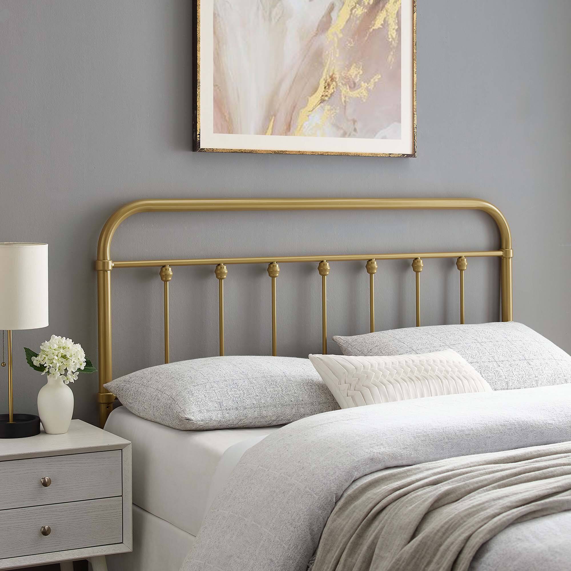 Alt View 1. Modway - Sage Metal Queen Headboard by Modway - Yellow.