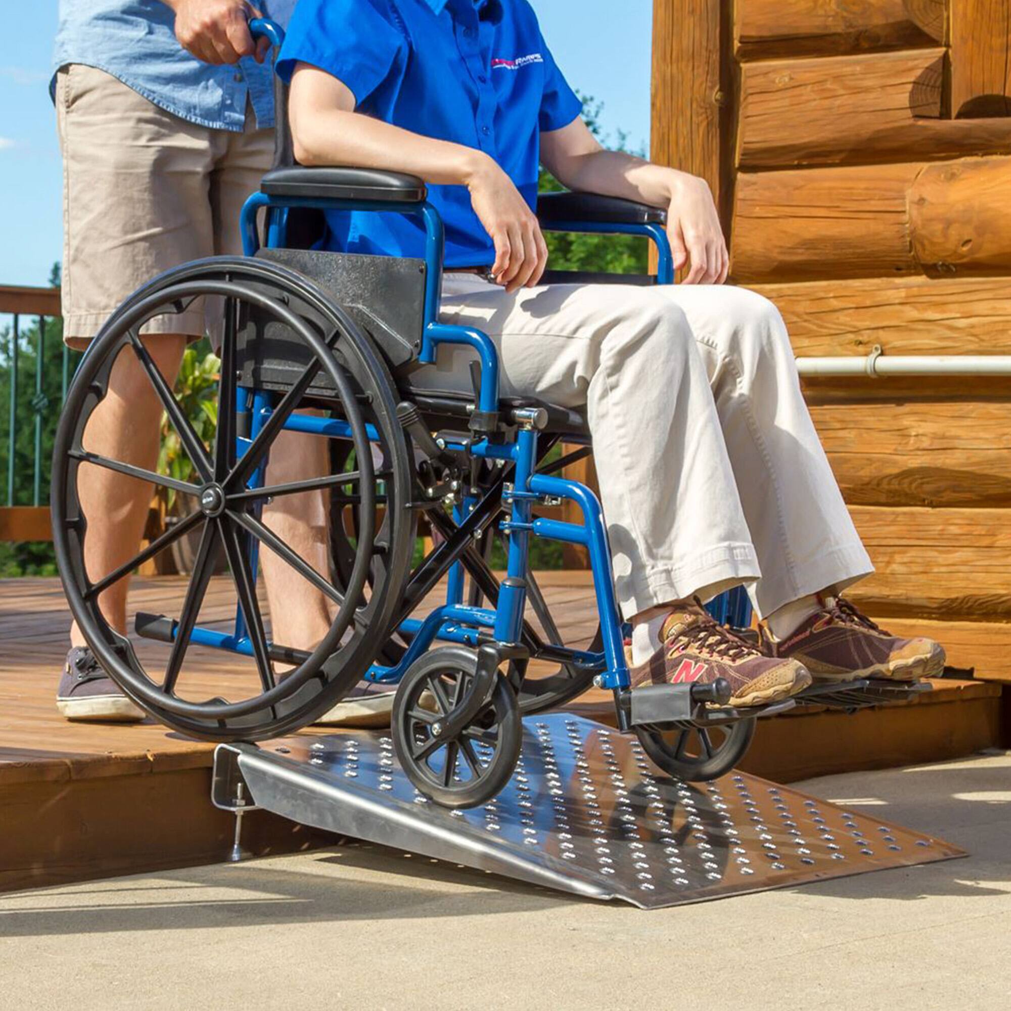 Alt View 6. Silver Spring - Silver Spring 30 Inch Adjustable Aluminum Wheelchair Door Threshold Ramp, Silver.