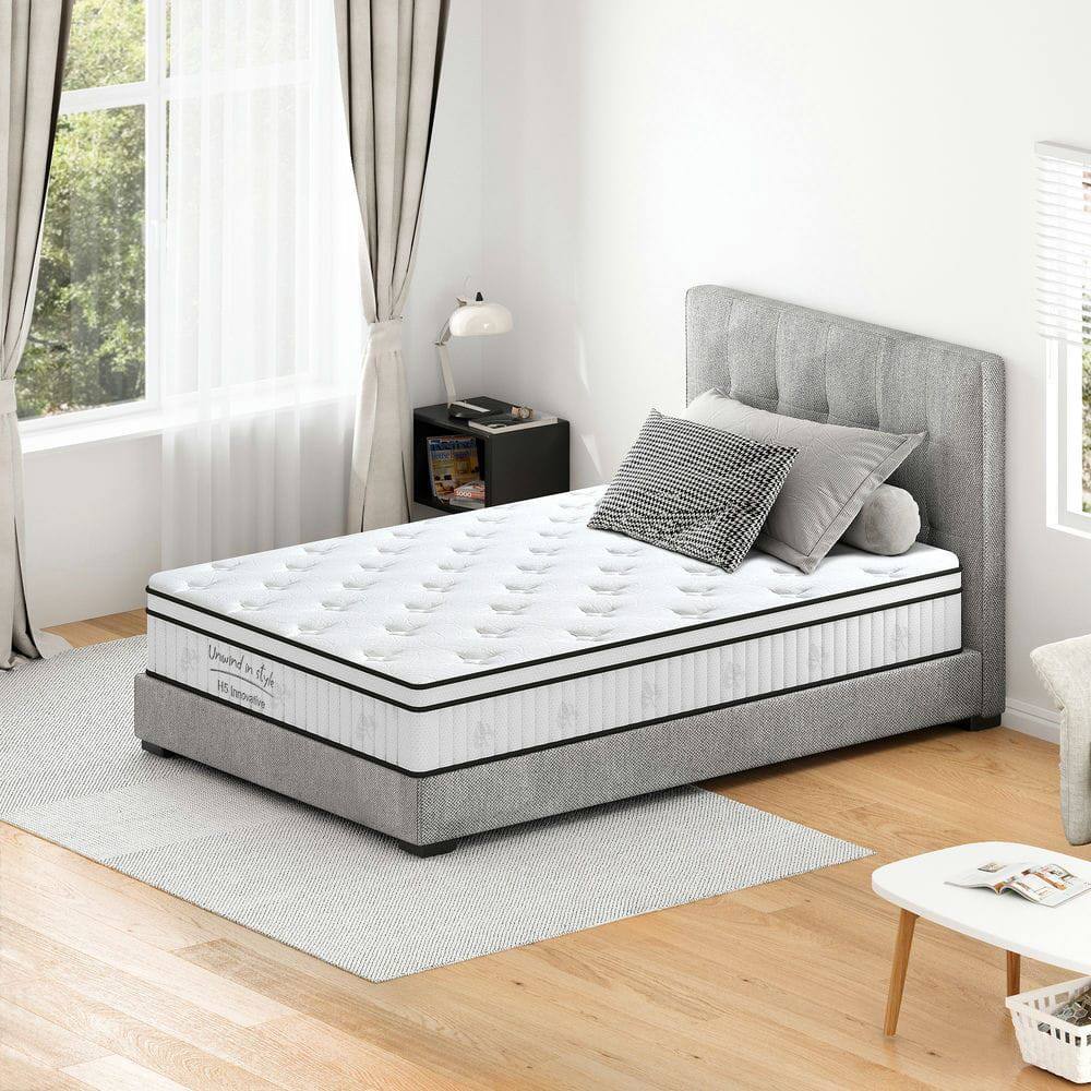 Kadyn - Mattress, 12 Inch Hybrid Mattress, Individual Pocket Spring Bed Mattress, Medium Firm Mattress - White