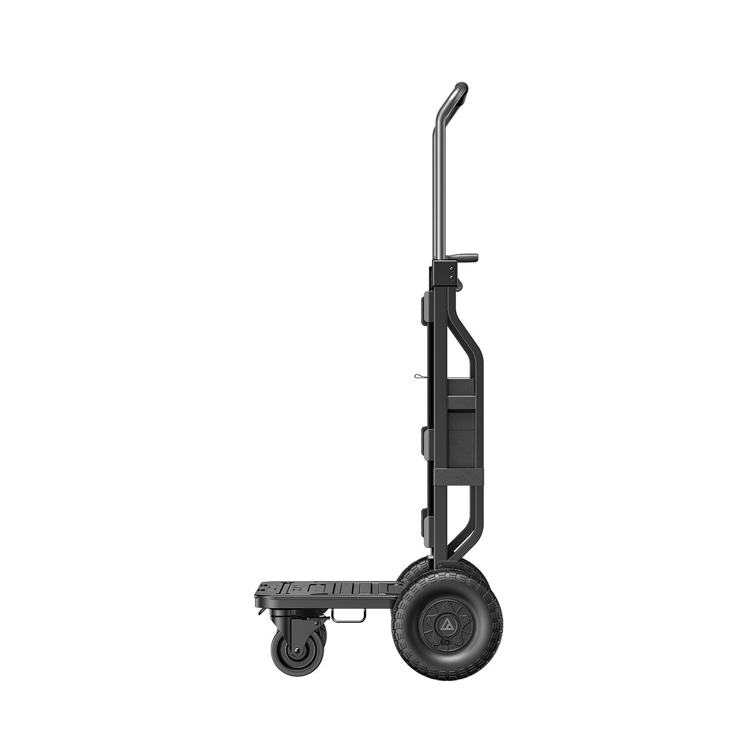 Alt View 1. BLUETTI - Foldable 330lbs Trolley with 5" Swivel & 10" Pneumatic Wheels - Black.