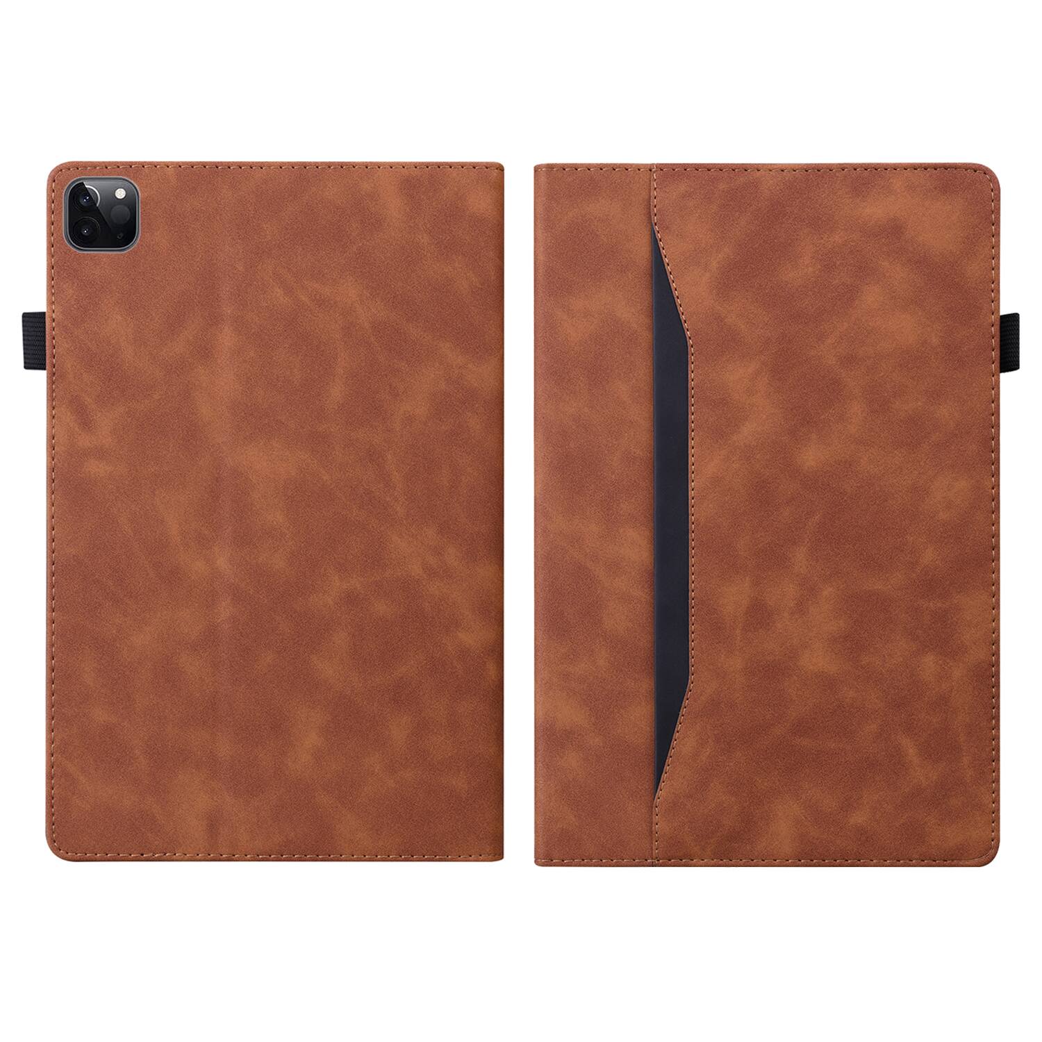 Angle. Dteck - for iPad Air 13 Inch Case M4 2026 / M3 2025 / M2 2024, Matte PU Leather Folio Stand Cover with Credit Card Slots - Brown.