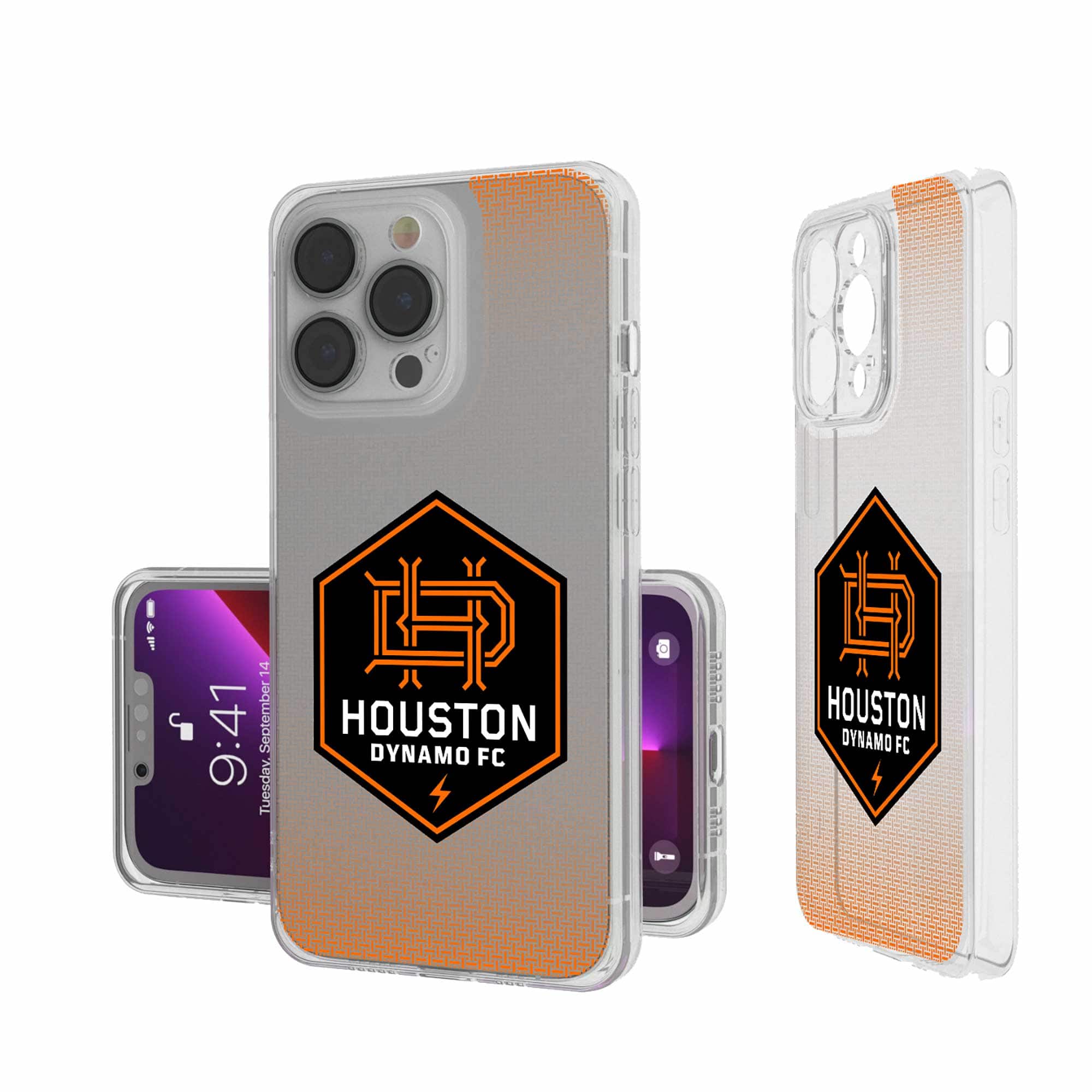 Keyscaper - MLS - Houston Dynamo FC Linen Logo iPhone Clear Case - 13 Pro - Multicolor