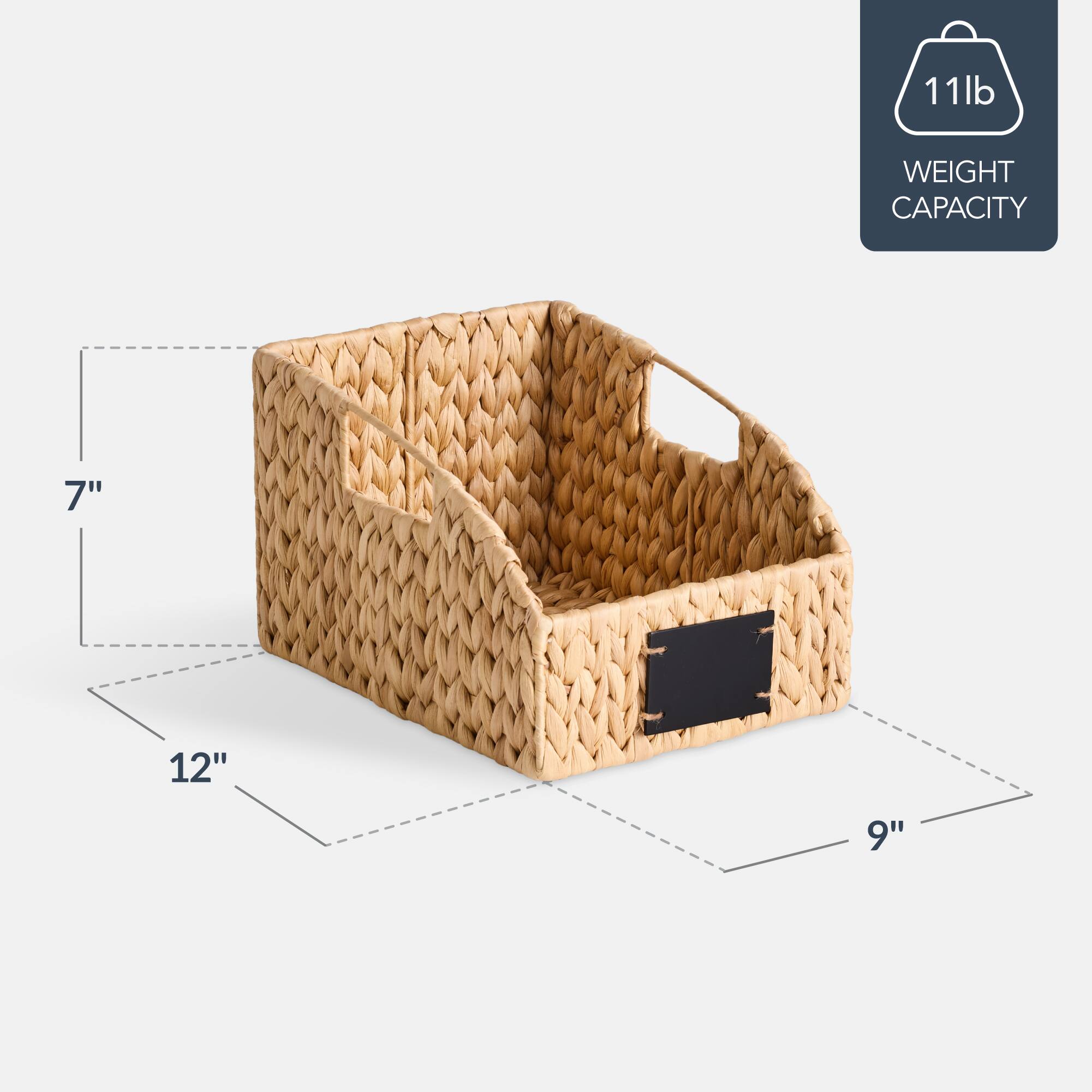 11lb WEIGHT CAPACITY  
7" x 12" x 9"