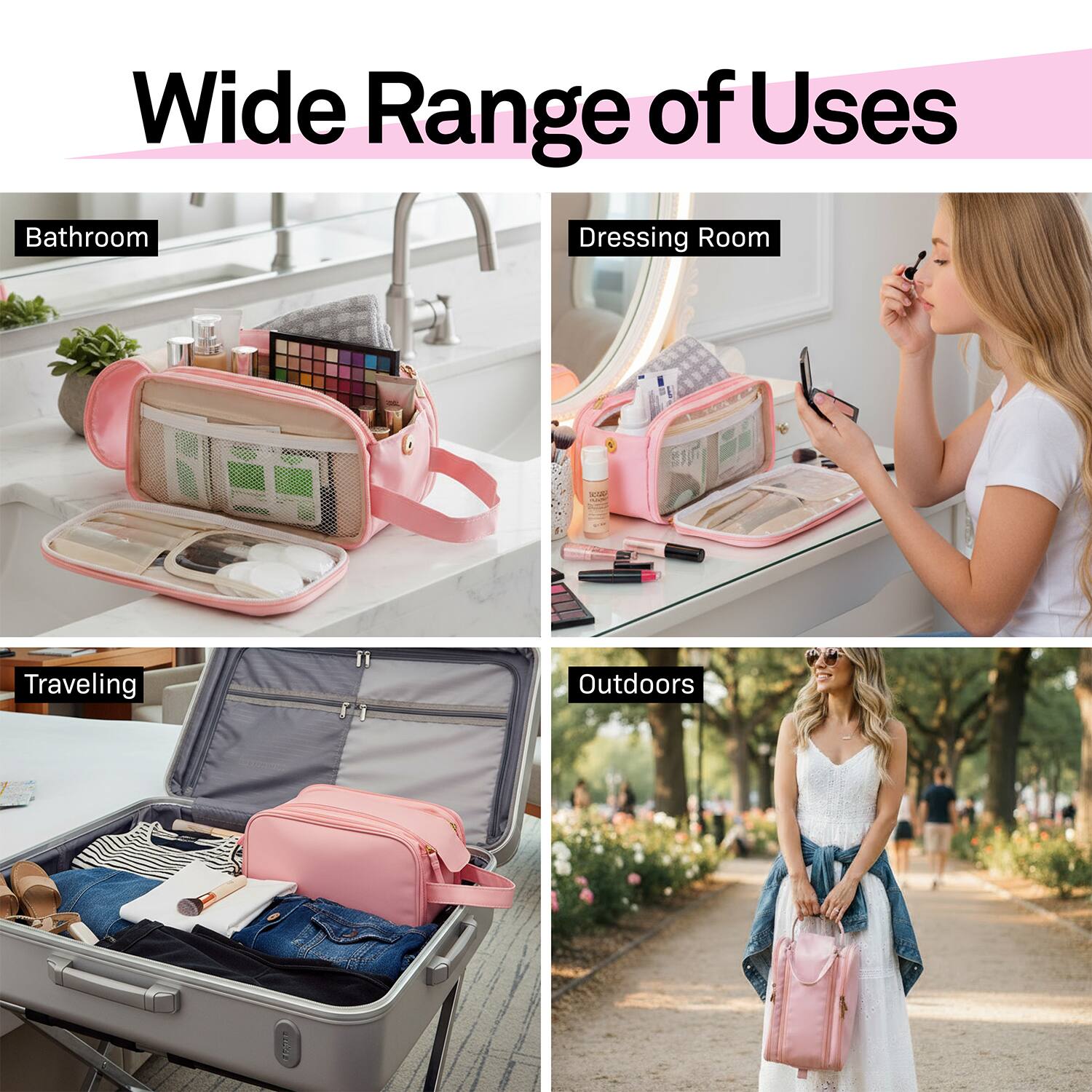 Wide Range of Uses

- Bathroom
- Dressing Room
- Traveling
- Outdoors