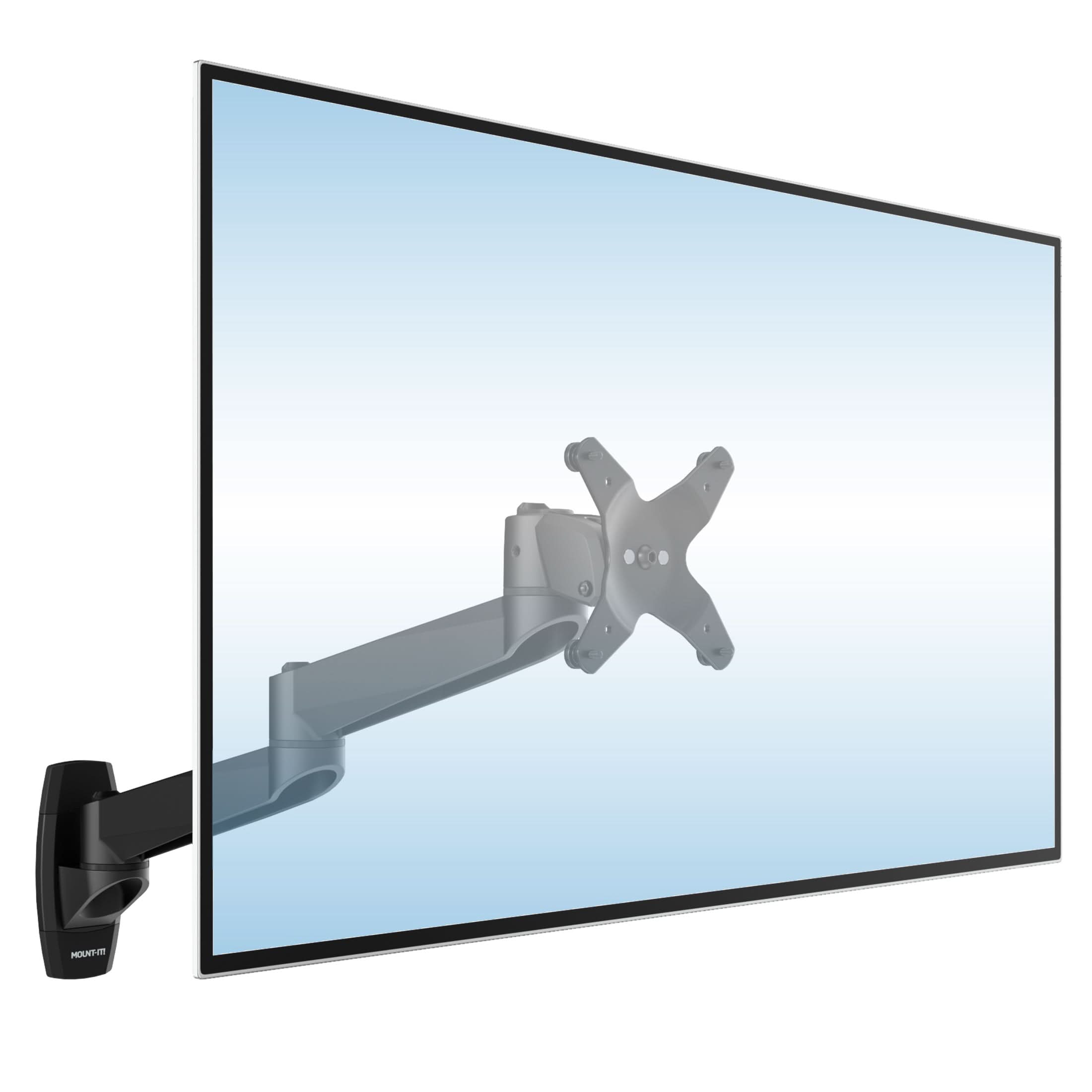 Alt View 4. Mount-It! - CLiX Series Multi-Jointed Monitor Wall Mount for 13"-34" Screens, Swivel & Tilt, Black - Black.
