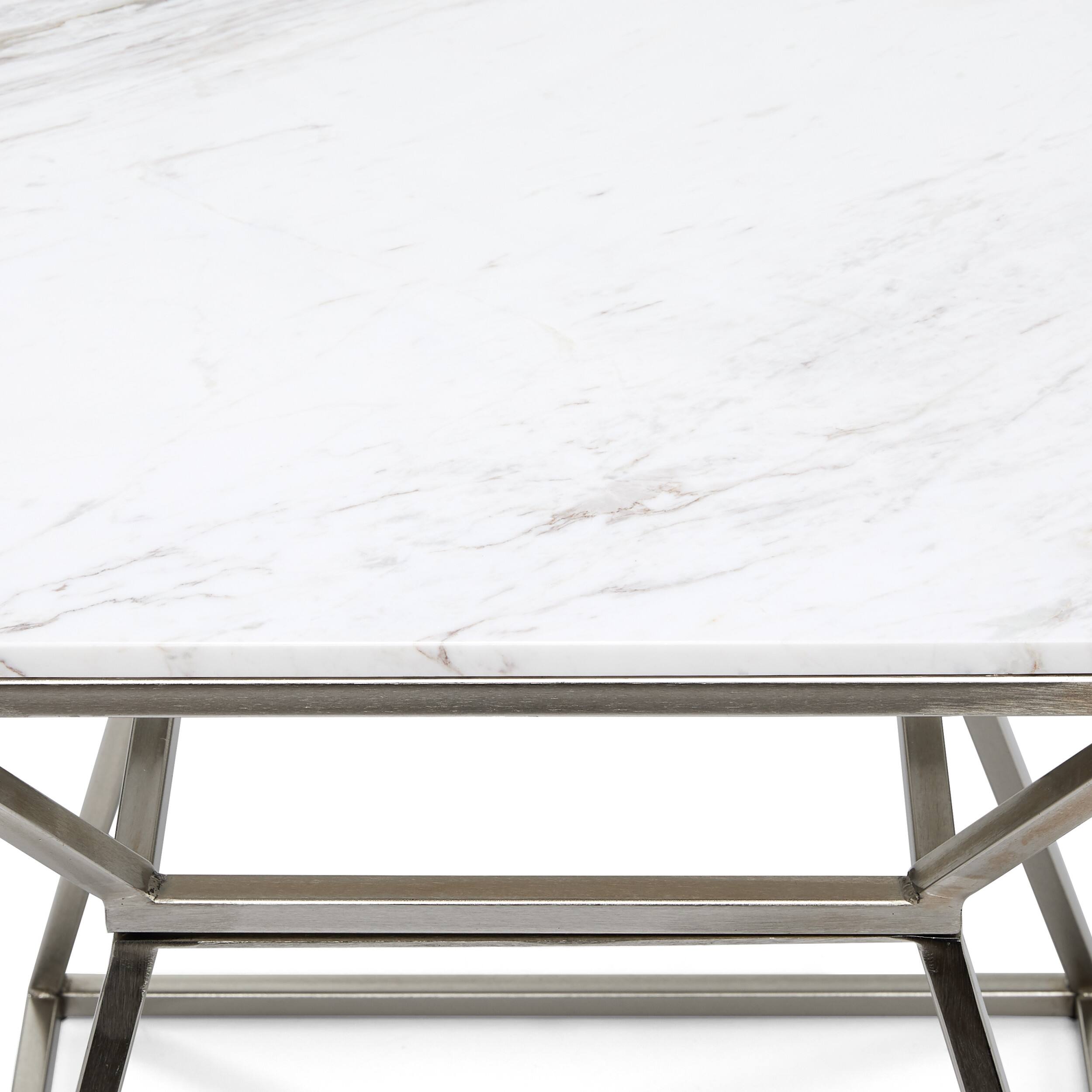 Alt View 14. Adore Decor - Audrey Tall Marble Side Table - Silver.