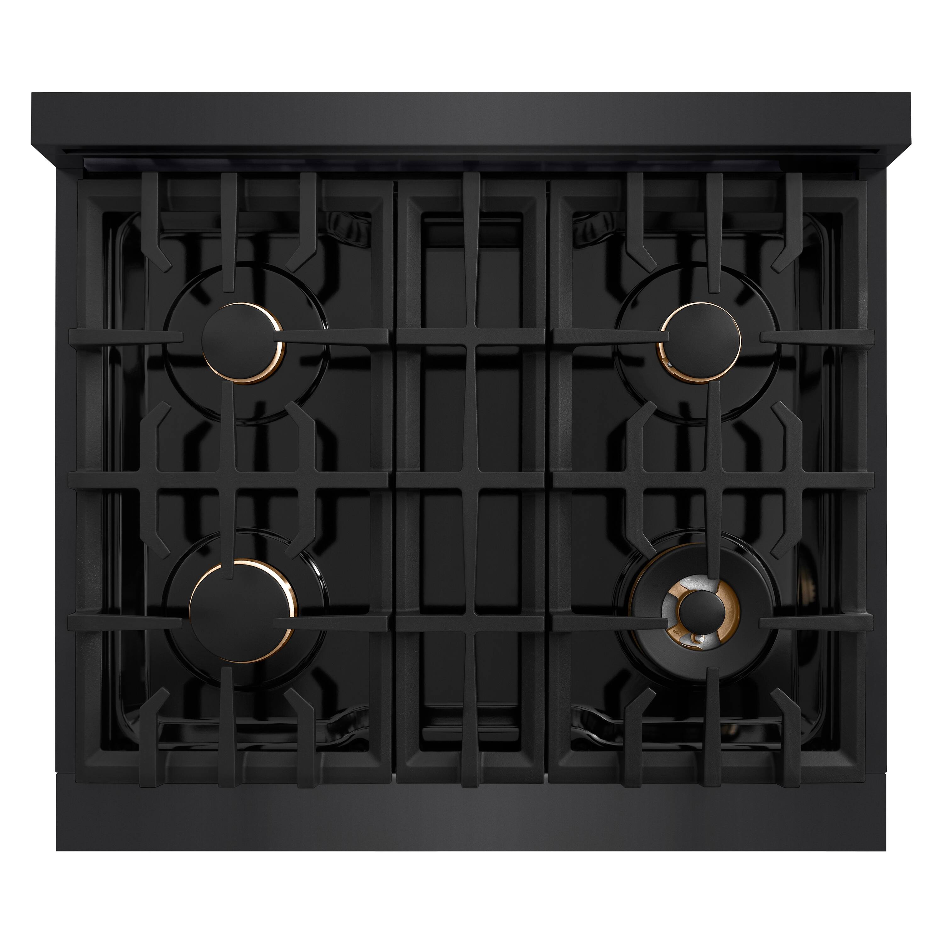 Alt View 6. ZLINE - ZLINE Autograph 30 in. Classic Rangetop w/ 4 Burners in Black Stainless Steel & Bronze Accents - Black Stainless Steel.