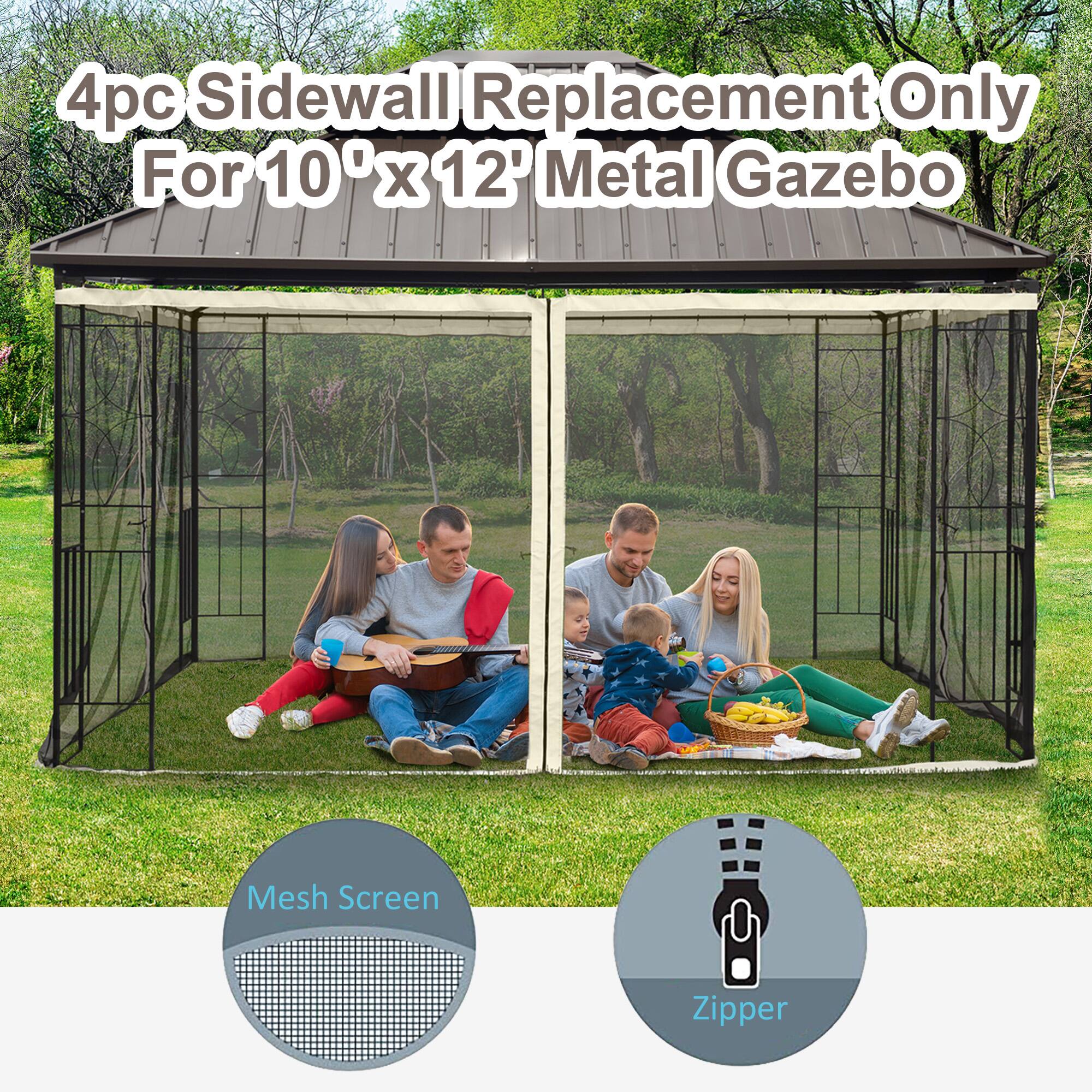 4pc Sidewall Replacement Only For 10'x12' Metal Gazebo

Mesh Screen

Zipper