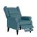 Angle Zoom. ProLounger - Schryer Wingback Pushback Recliner - Medium Blue.