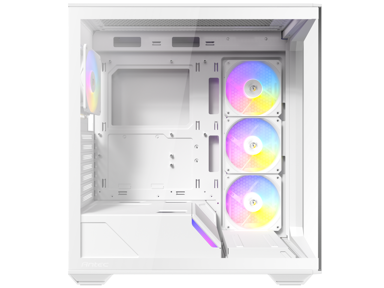 Alt View 10. Antec - Antec C3 ARGB White, 4x ARGB Fans, 8 Fan Support, Type-C 3.2 Gen 2, Tempered Glass, 360mm Radiator, ATX Mid-Tower - White.