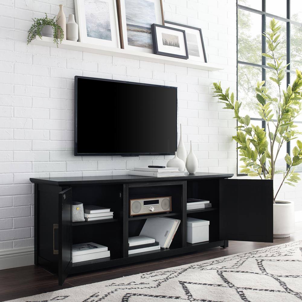 Alt View 4. Crosley Furniture - Camden Low Profile Tv Stand For 65+ Inch Tv - Black.