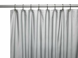 Kate Aurora - Hotel Heavy Duty 10 Gauge Vinyl Shower Curtain Liners - 72" x 72" Standard Shower Curtain Liner - Silver