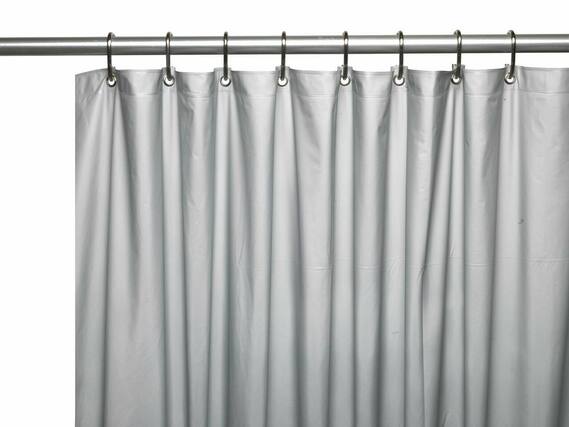 Front. Kate Aurora - Kate Aurora Hotel Heavy Duty 10 Gauge Vinyl Shower Curtain Liners - Silver 72" x 72" Standard Shower Curtain Liner - Silver.