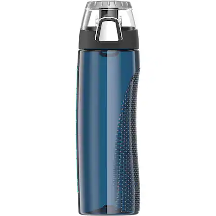 Front. Thermos - Thermos 24 oz. Tritan Flip-Cap Water Bottle with Rotating Meter - Midnight Blue - Midnight Blue.