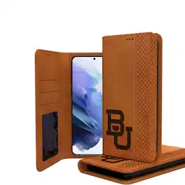 Keyscaper - NCAA - Baylor Bears Galaxy Folio Case - S22 Plus - Brown