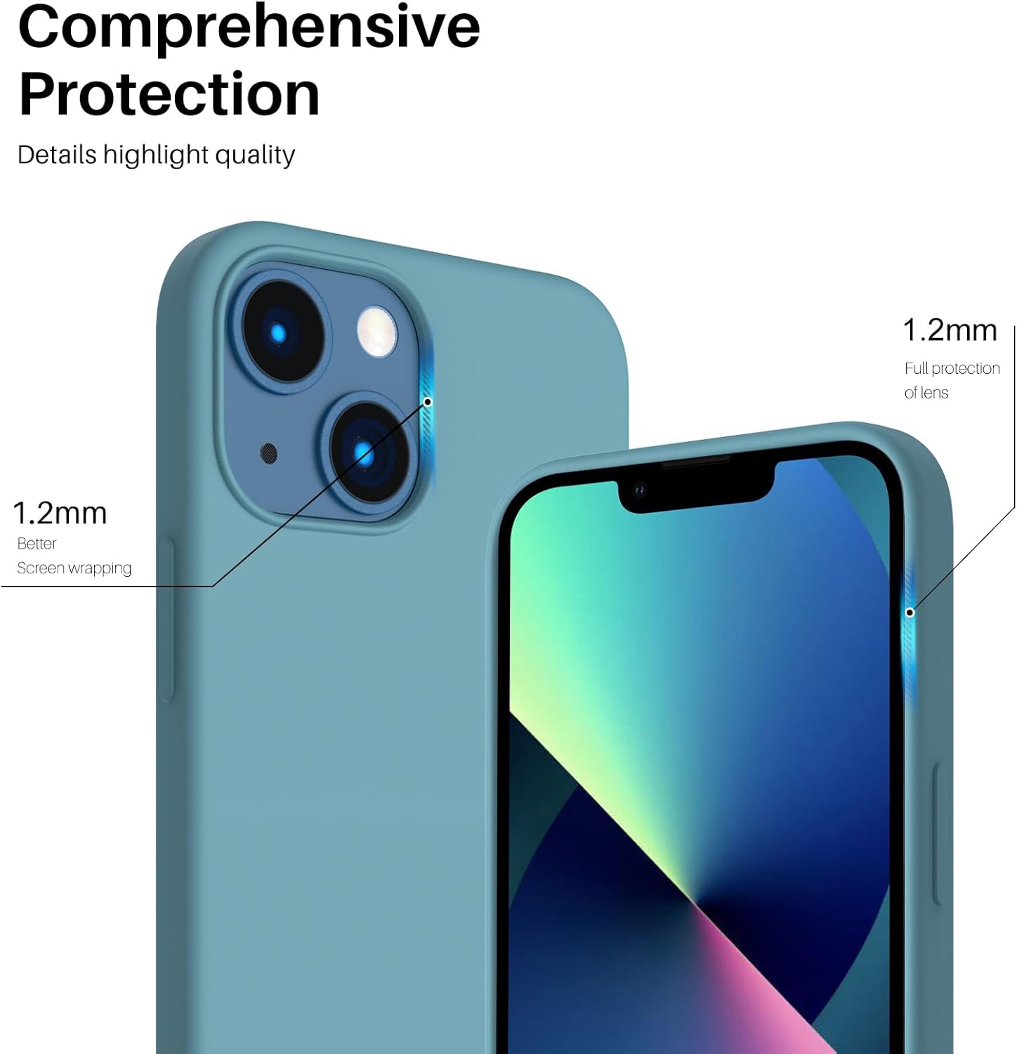 Comprehensive Protection Details highlight quality 1.2mm Full protection of lens 1.2mm Better Screen wrapping