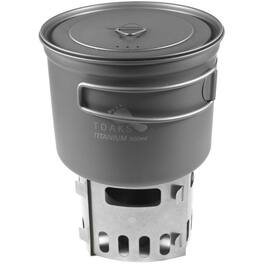 TOAKS - Titanium Alcohol Stove and 900ml Pot Cook System CS-04 - Outdoor Camping - Silver