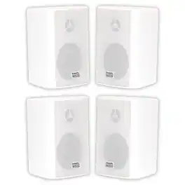 Acoustic Audio by Goldwood - AA351W Indoor Outdoor 2 Way Speakers All Weather 2 Pair Pack AA351W-2Pr - White
