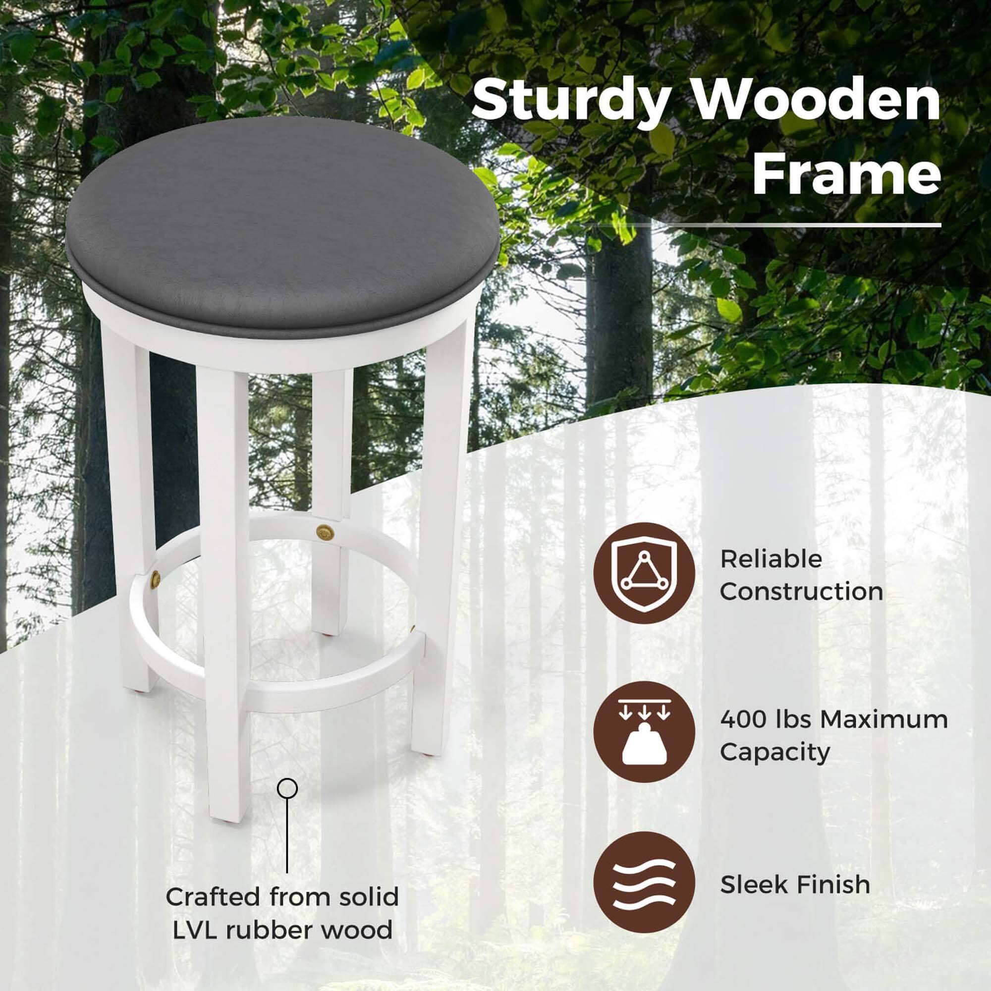 Sturdy Wooden Frame: Reliable Construction, 400 lbs Maximum Capacity, Crafted from solid LVL rubber wood, Sleek Finish.
