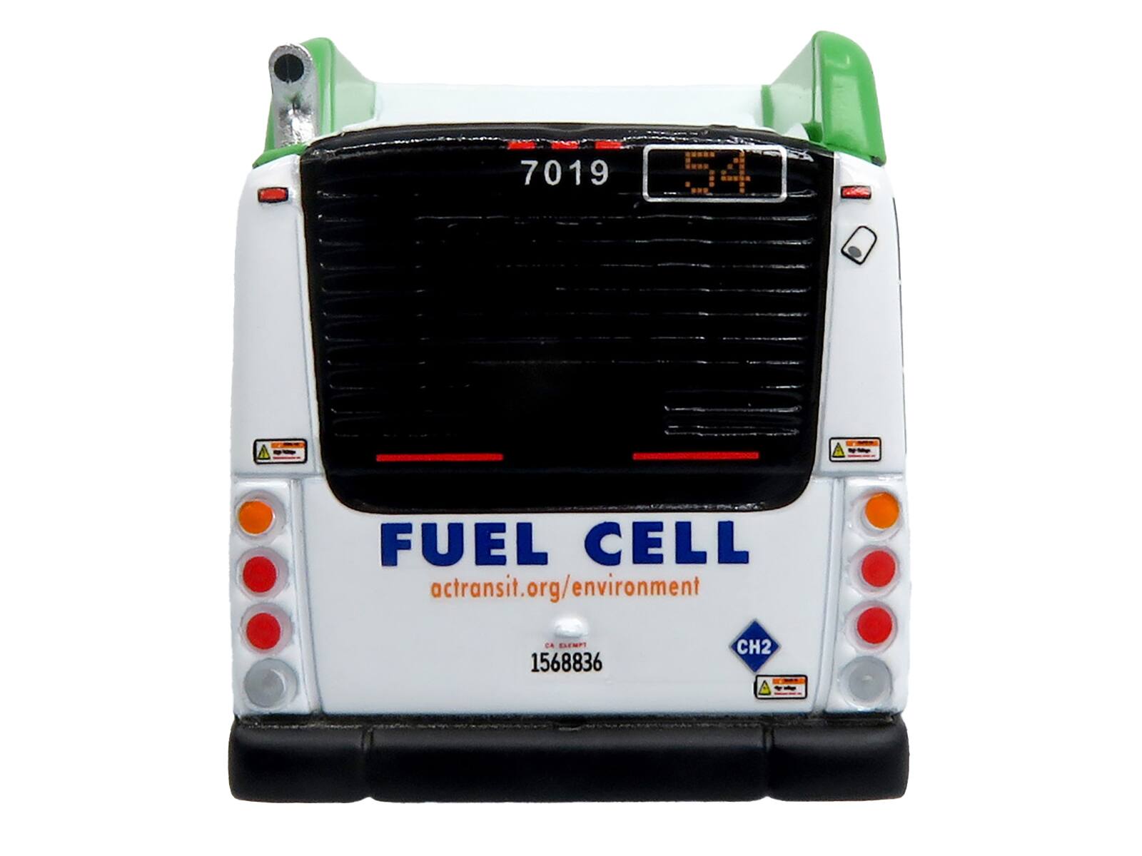7019  
54  
FUEL CELL  
actransit.org/environment  
CA EXEMPT 1568836  
CH2