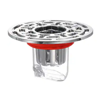 Front. Unique Bargains - Odor Proof Floor Drain Cover Shower Plug Drain Backflow Preventer for 1.3-1.7" Caliber Pipes Tubes Bathroom - Silver/Transparent.