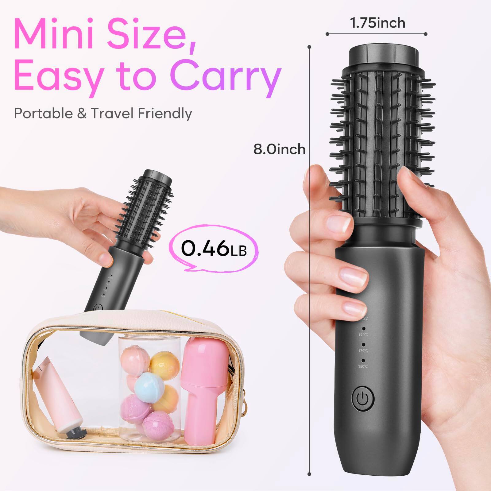 Mini Size, Easy to Carry  
Portable & Travel Friendly  

1.75inch  
8.0inch  
0.46LB