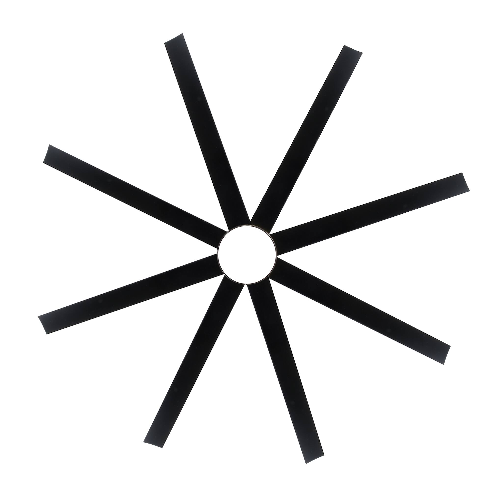 Alt View 9. Breezary - 72" Large Indoor Ceiling Fan with Remote, 8 ABS Blades, 6-Speed DC Motor, Timer, 7''/12''Downrods, Light/No Light Option - Satin Nickel and Black(With Light).