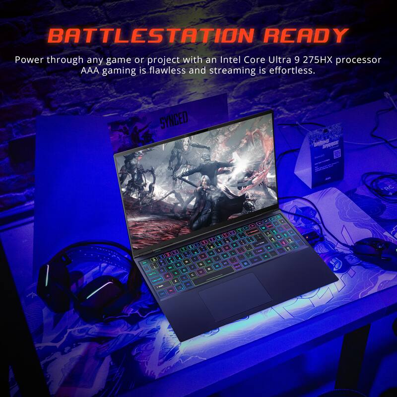 BATTLESTATION READY  
Power through any game or project with an Intel Core Ultra 9 275HX processor. AAA gaming is flawless and streaming is effortless.