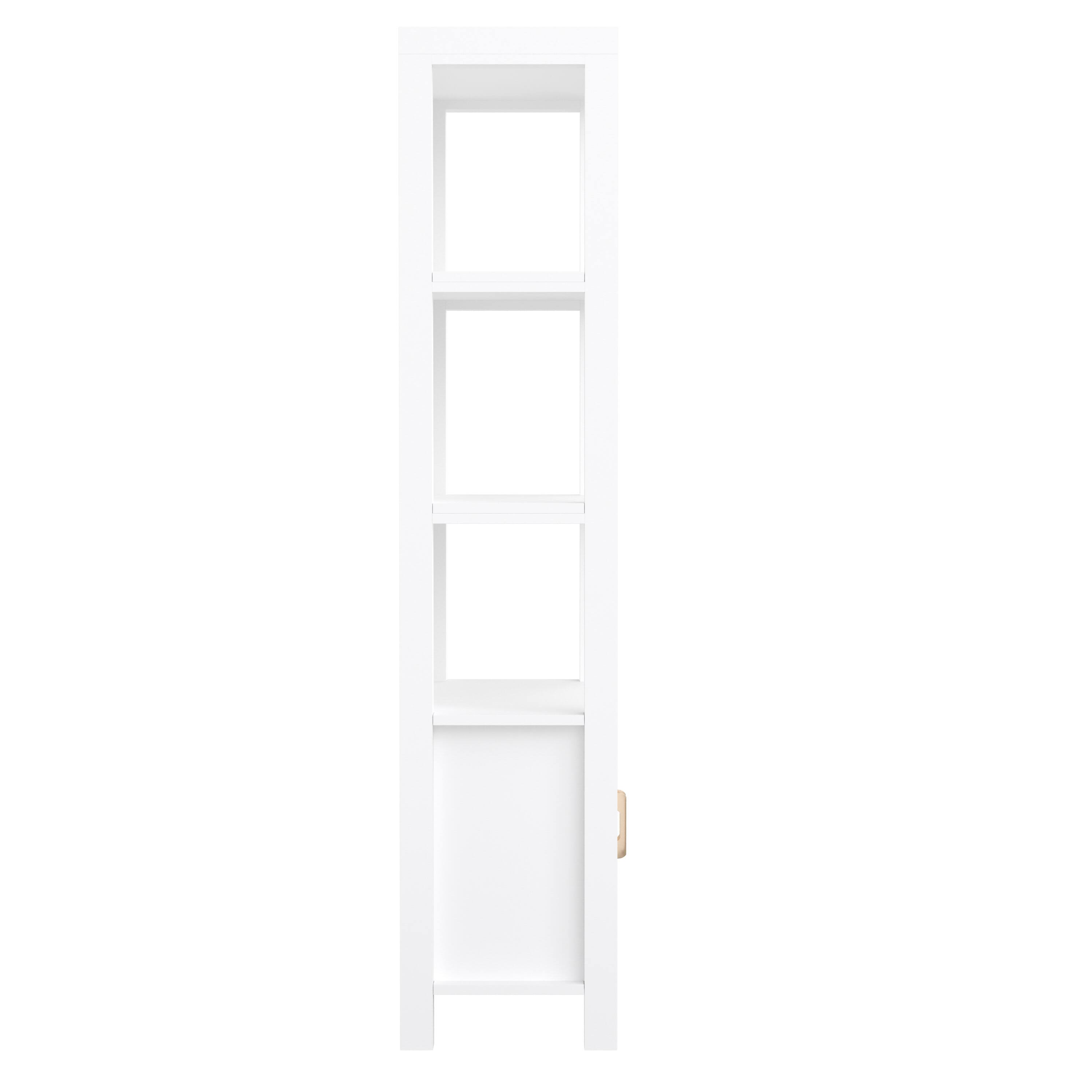 Alt View 21. Martha Stewart - Hutton White 4 Tier Shaker Style Bookcase with Cabinet - White Frame/Polished Brass Hardware.