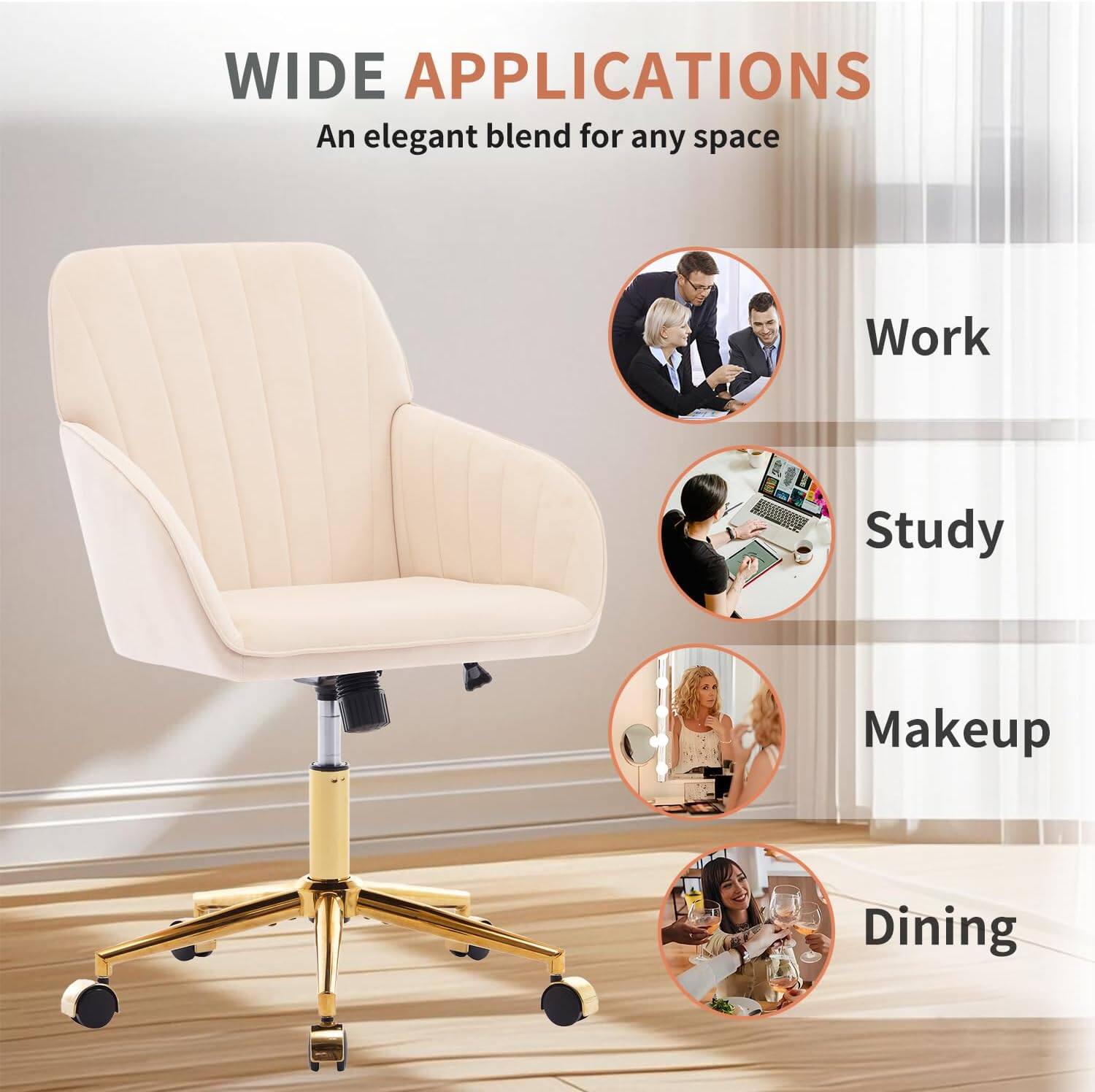 WIDE APPLICATIONS  
An elegant blend for any space

- Work
- Study
- Makeup
- Dining