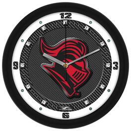 MpDirect - Rutgers Scarlet Knights 11.5'' Suntime Premium Glass Face Carbon Fiber Wall Clock - Multicolor
