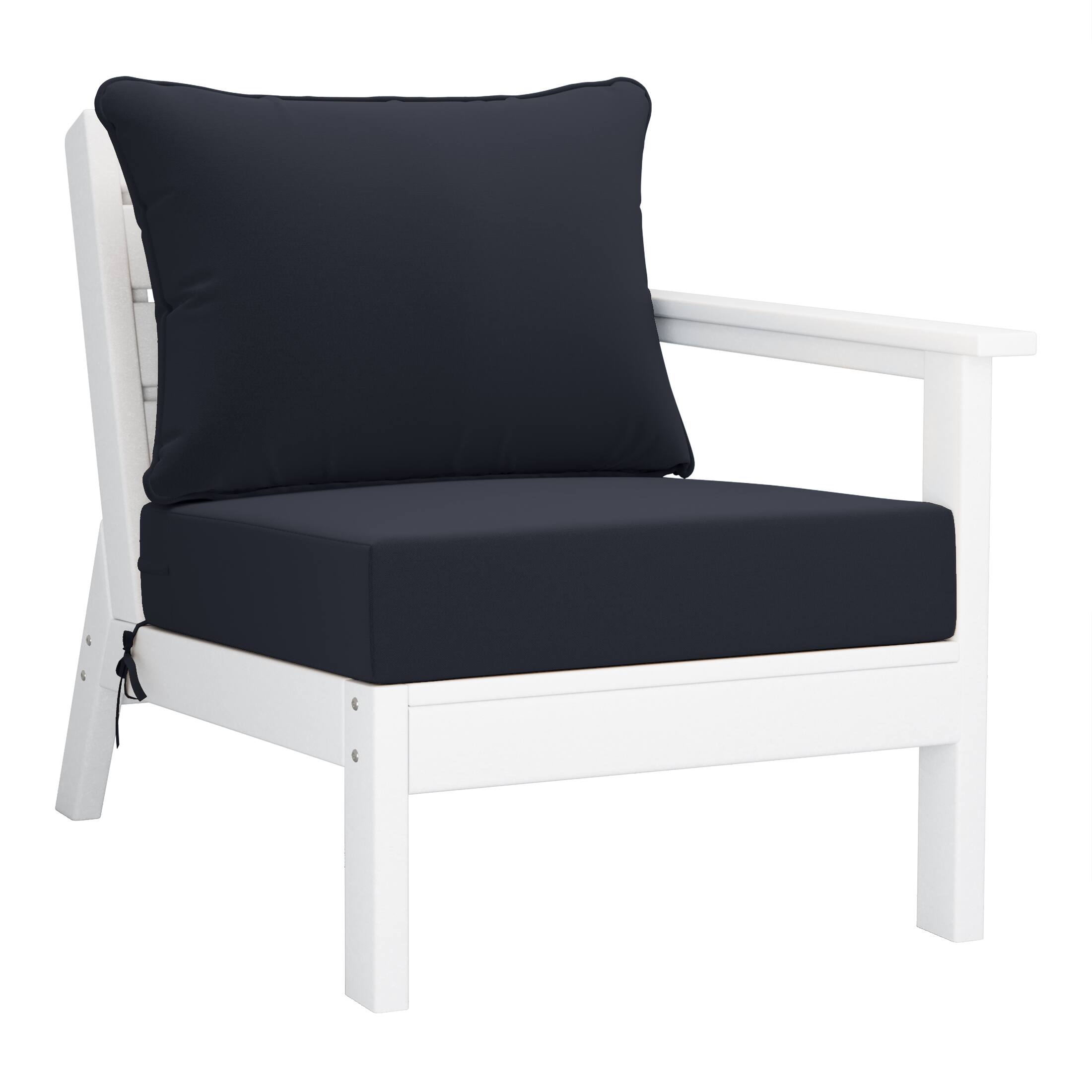 Alt View 2. WestinTrends - WestinTrends Avalon Outdoor 6-Piece Modular Sectional Patio Furniture Sofa Set - White/Navy Blue.