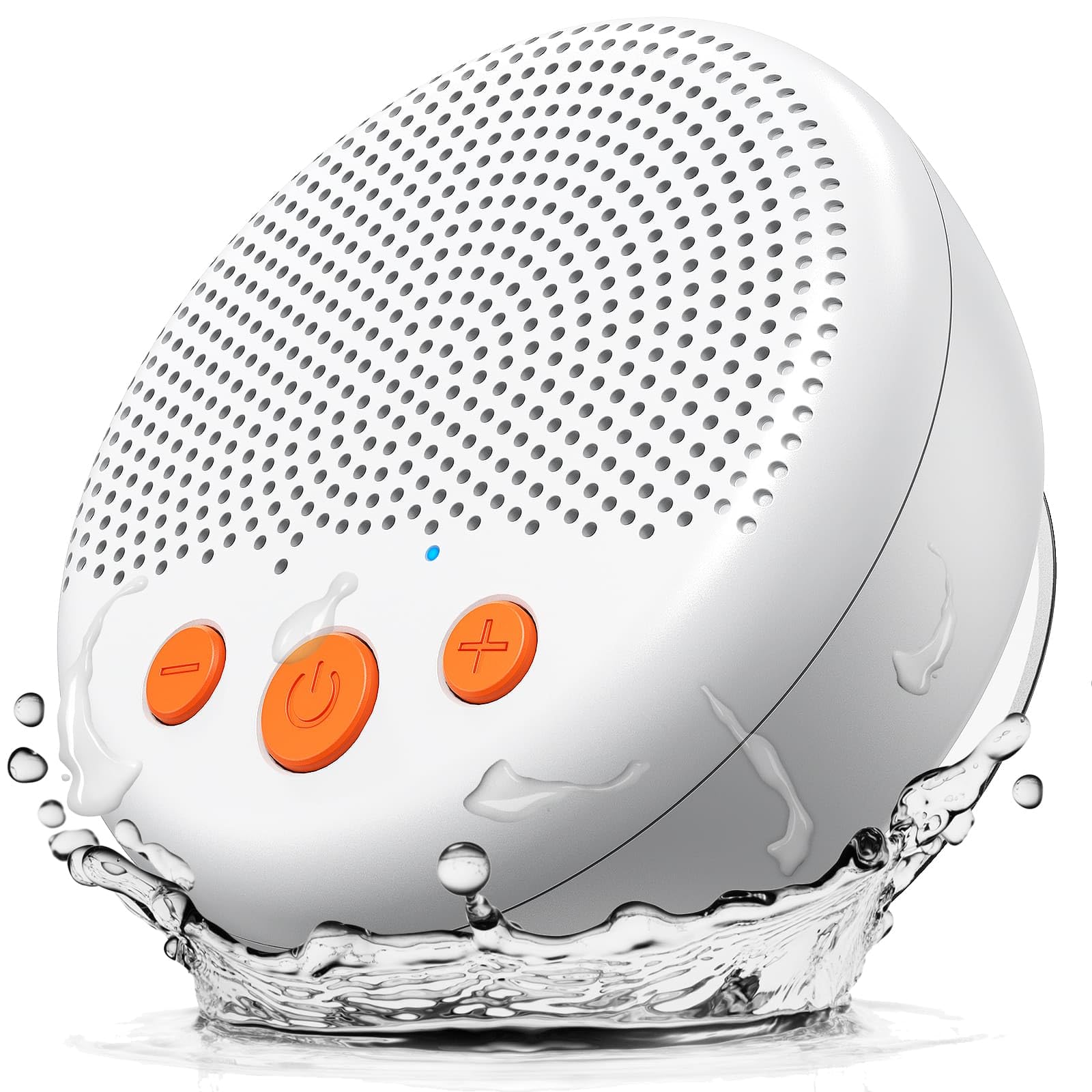 Front. Cozy Serene - Shower Waterproof Wireless Portable Speakers Clear Loud Sound Suction Cup Lanyard Ideas Gifts - White.