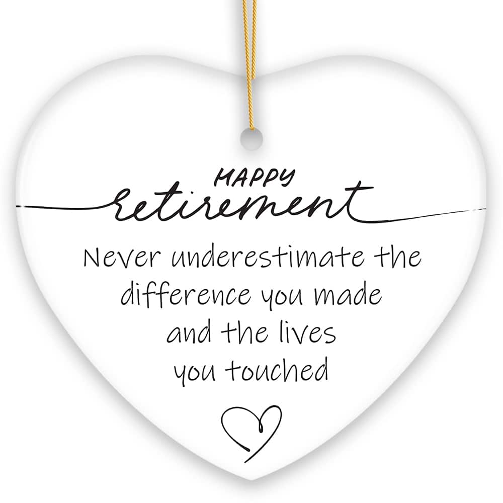 OrnamentallyYou - Happy Retirement Appreciation Ornament Gift Sentimental Quote Keepsake for Both Men and Women Ver 2 - Multi-colored