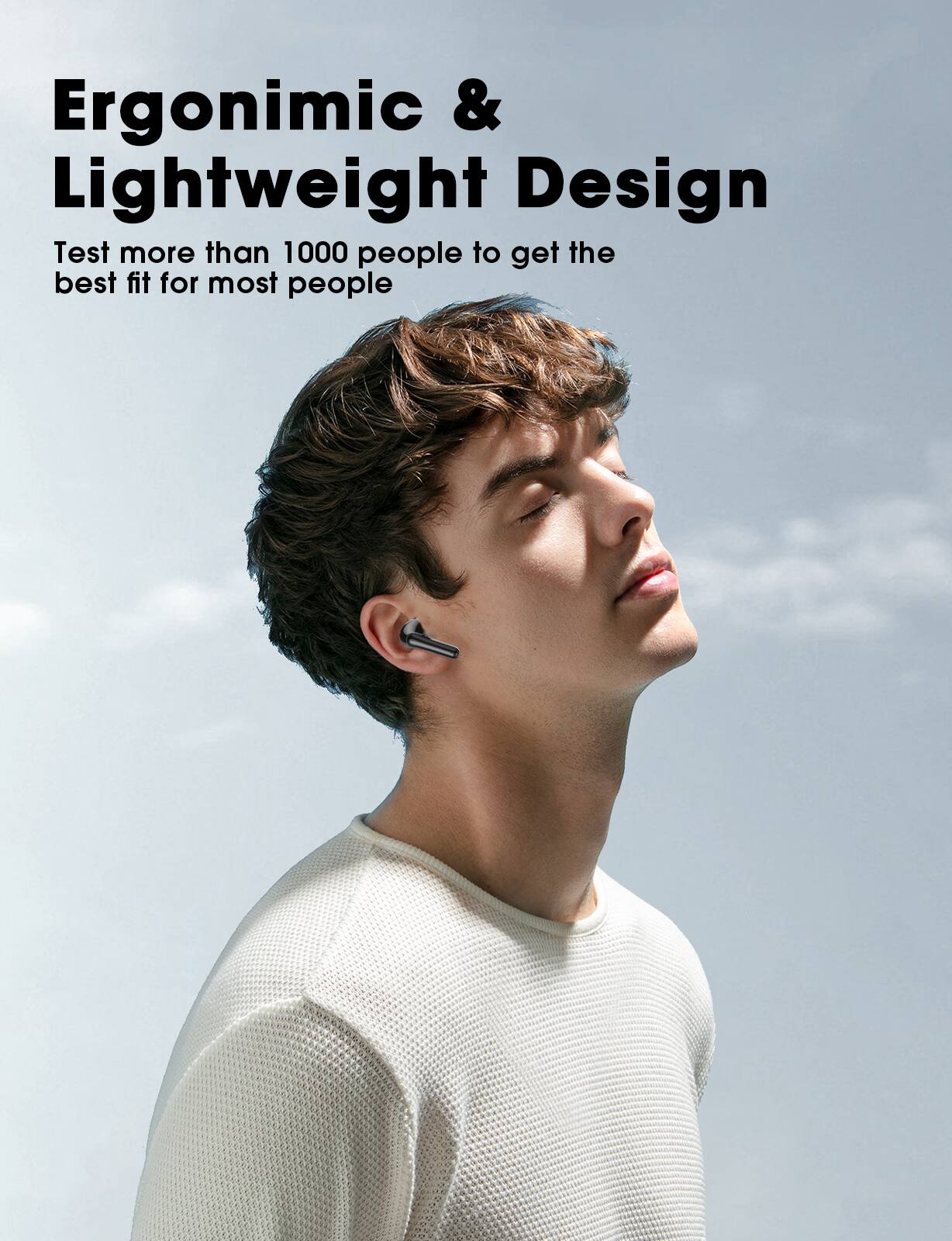 Ergonomic & Lightweight Design  
Test more than 1000 people to get the best fit for most people