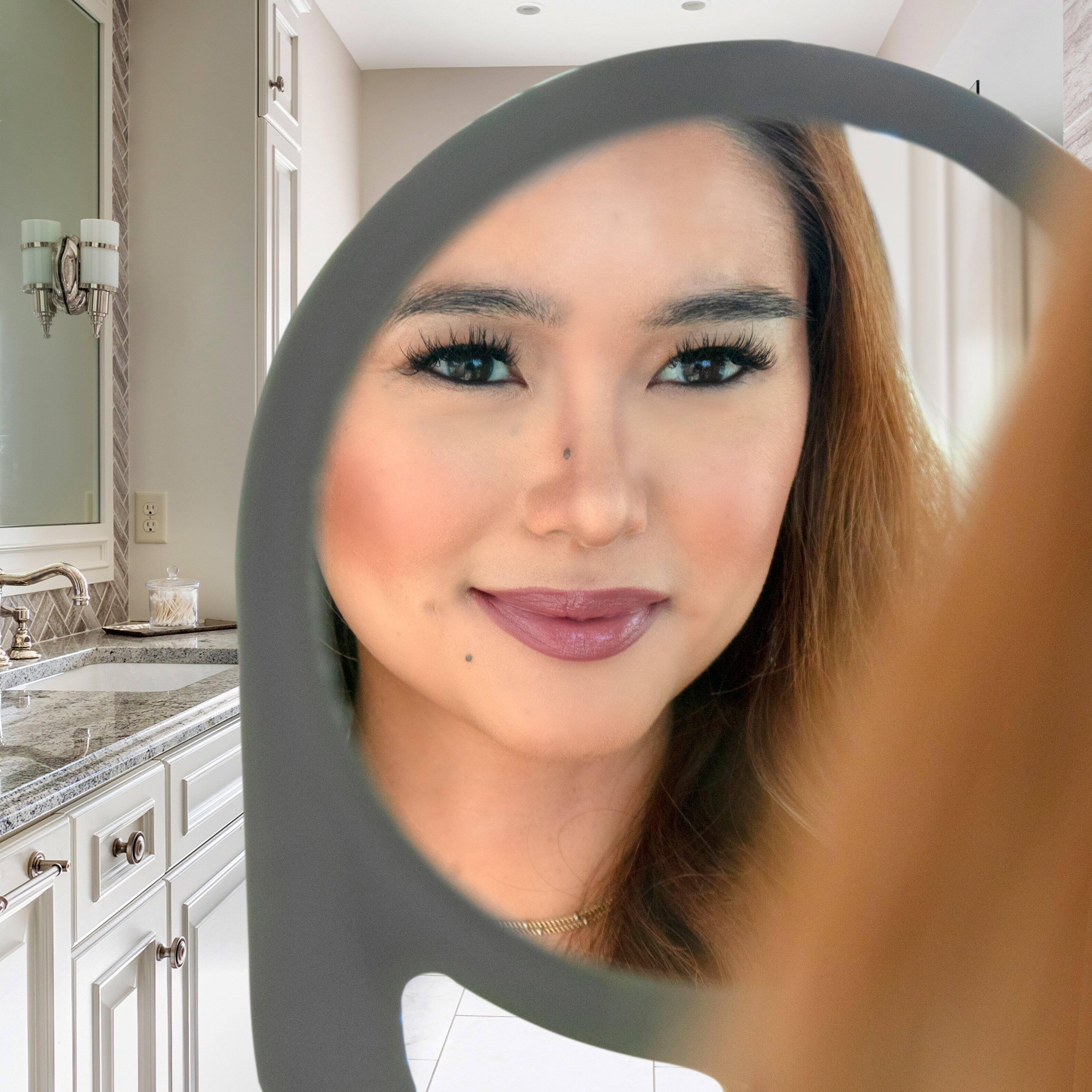 Alt View 1. Zadro - Hand Mirror with Handle - Lightweight and Compact for Perfect Grooming - Made In USA - Gray.