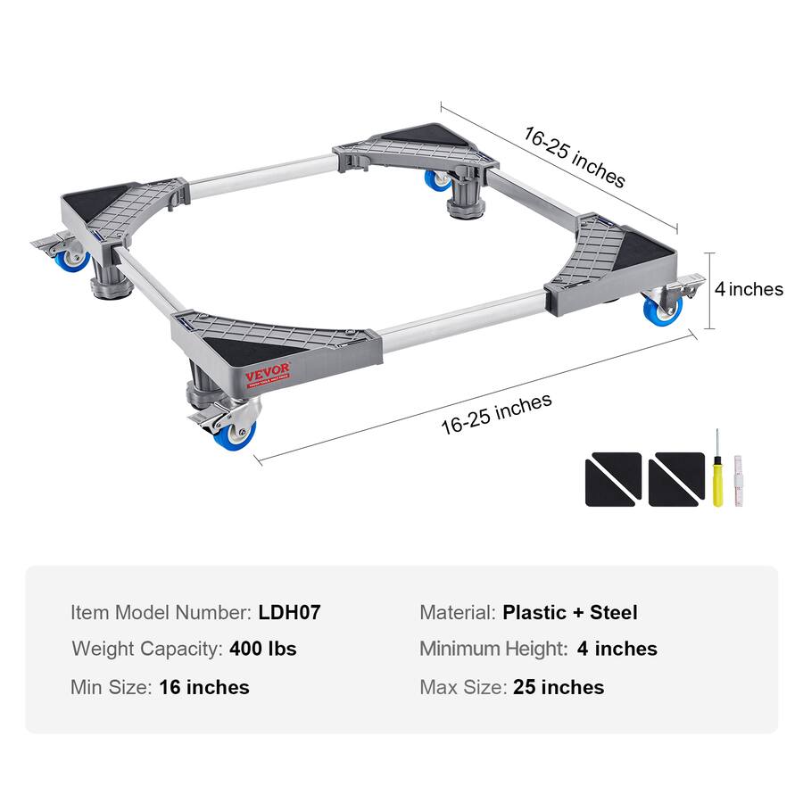 Load Number Example VEVOR Mini Fridge Stand, 400 lbs Load, 4 Strong Feet, 4 Locking Swivel ...