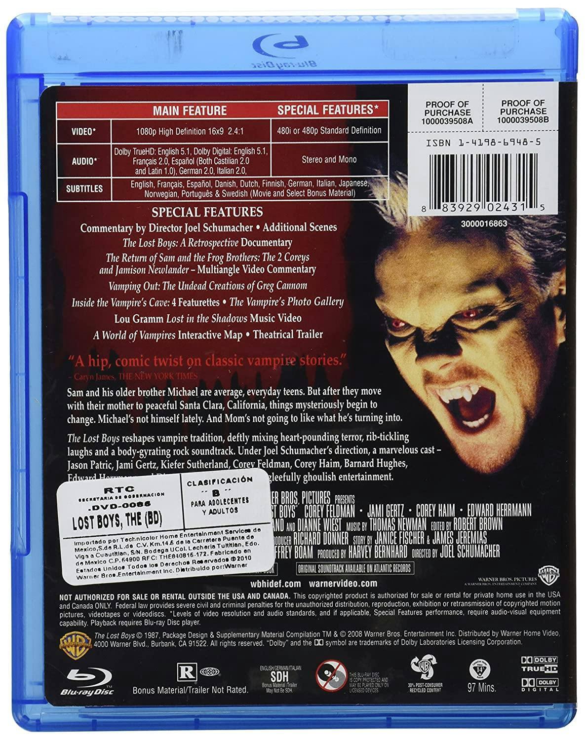 Angle. The Lost Boys (Blu-ray Special Edition) [Blu-ray].